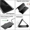 Slim Mirror Clear Holder Case For Samsung Galaxy S26 S25 S24 S23 S22 Plus Ultra Shockproof Leather Texture Wallet Protect Cover
