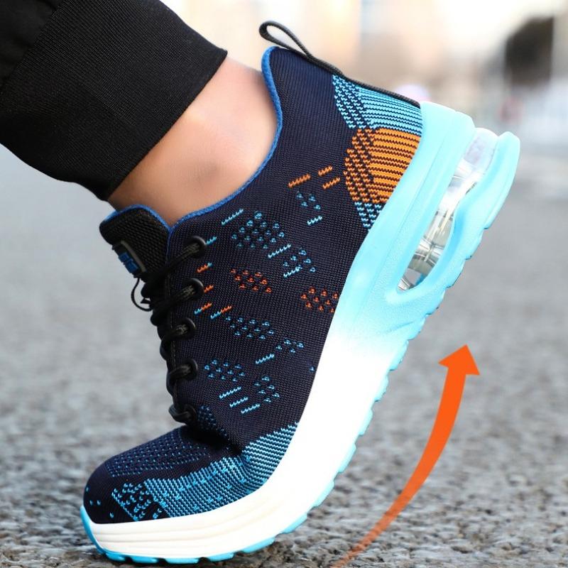 Mode Atmungsaktive Mesh Arbeits-Sneaker Herren Damen Sicherheitsschuhe Stahlkappe Unzerstörbare Schuhe Anti-Smash Leichte Luftpolster Arbeitsschuhe Herren