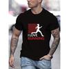 I Love Running Print T Shirt, Tees For Men, Casual Short Sleeve T-shirt For Summer