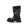 2025 New Style Women's Vintage Distressed Riding Boots with Buckle - Mid - Calf Boots