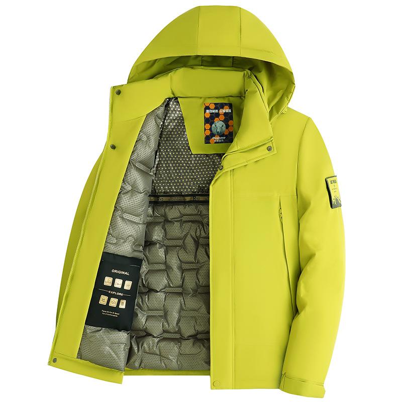 Winter Warm Quilted Hooded Jackets for Men Outdoor Windproof Padded Coat Thicken Parka Jacket Men's Hiking Waterproof Windbreaker Jackets with Hood