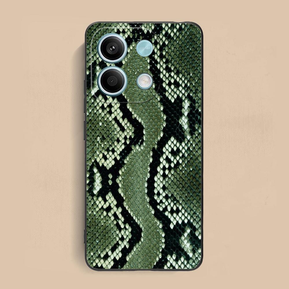 Luxury Snake Skin Texture Phone Case for Xiaomi Redmi Note 14 13 12 11 S Pro Plus 4G 5G Colorful Printing Cover Cover Cellphones