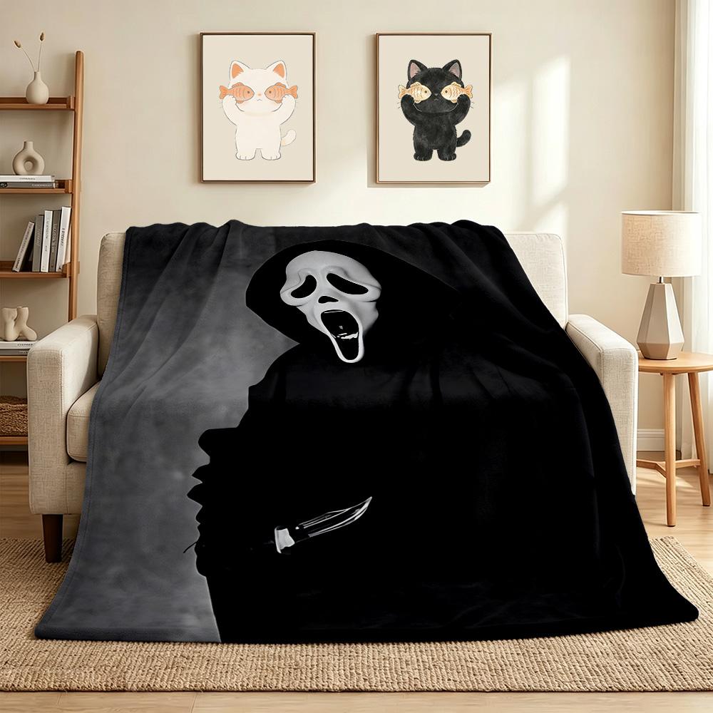 Ghostface Flannel Blanket Throw Blanket Soft Warm Sofa Bed Camping home Decor Unique Christmas Gift C926573