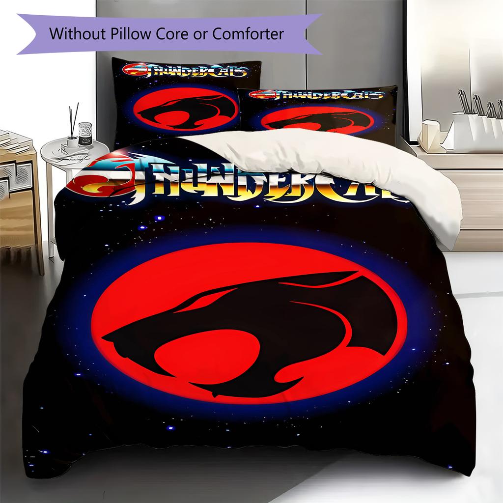 H260212ThunderCats Pattern Bedding,Quilt Set Quilt Cover Pillowcase Home Birthday Gift (1 * duvet cover + 2 * pillowcase, without core)