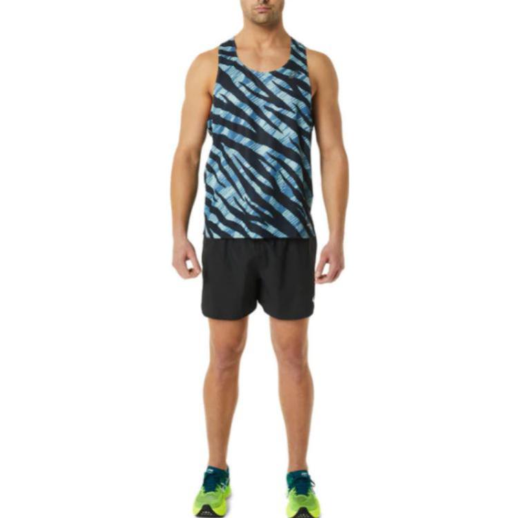 Asics Solid Logo Print Casual Shorts Men Shorts Black 2011C386-001