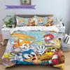Sonic the Hedgehog3 Pattern Bedding Quilt Set  Home Decoration  Gift (1 * Duvet Cover + 2 * Pillowcase  Without Core)