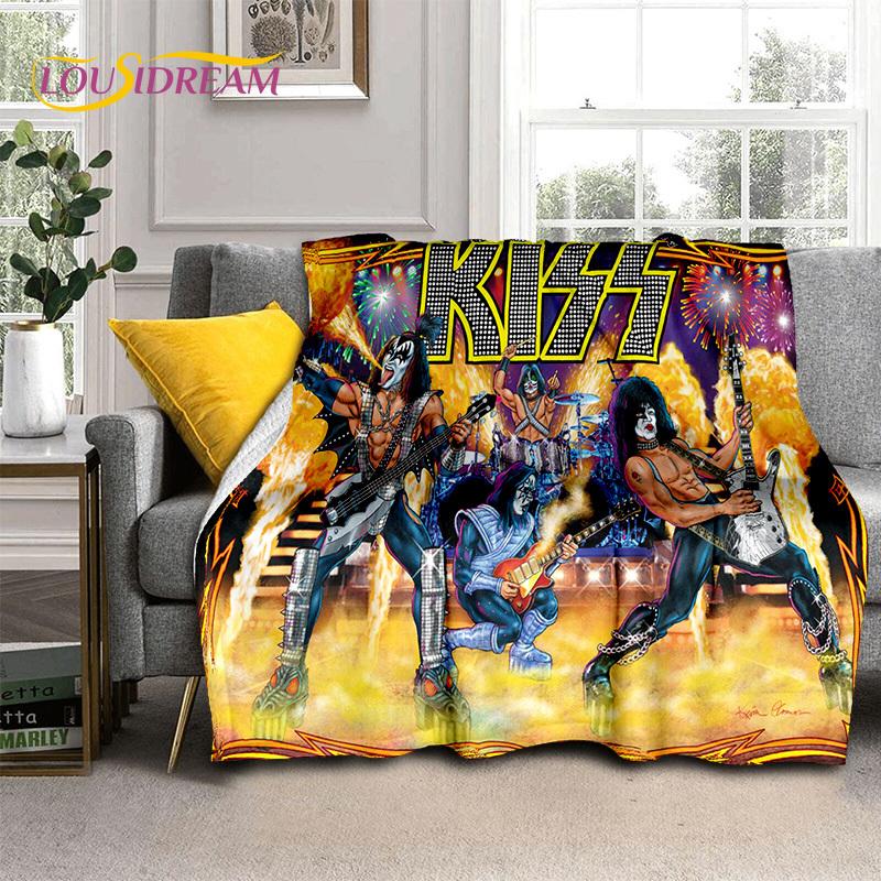 Kiss Rock Heavy Metal Band Gene Paul Soft Flannel Blankets,Throw Blanket Comfortable Blanket for Picnic Beds Sofa Home Bedroom
