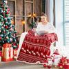 Christmas Reindeer Throw Blanket Double Layer Thicken Fluffy Soft,Warm,Fleece Flannel Santa Claus Snowman Blanket Home Gift