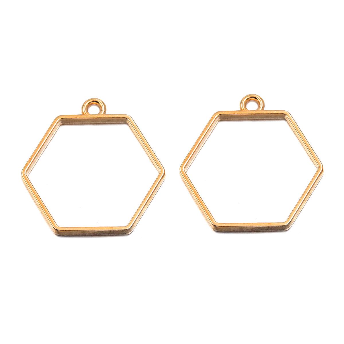 17 Style Gold DIY Handmade Geometric Alloy Pendant: Heart, Water Drop & Rhombus 1 piece KC Gold