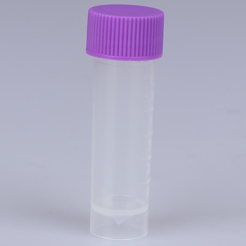 10Pcs 5Ml Plastic Test Tubes Vial With Screw Seal Cap Pack Container