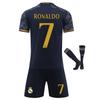 Real Madrid Ronaldo Kids Football Jersey Set 130-140 Cm Black Sportswear Breathable Quick-Dry Polyester