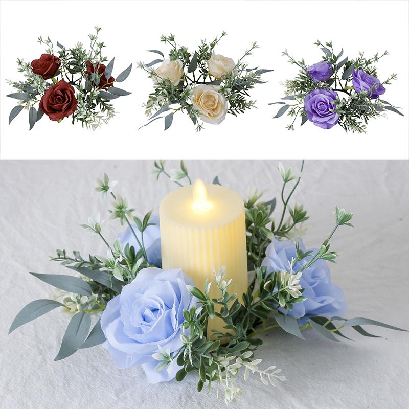25cm Scene Setting Party Candle Decoration Table Decorations Home Decor Elegant Mini Wreath Noble Multi-Color