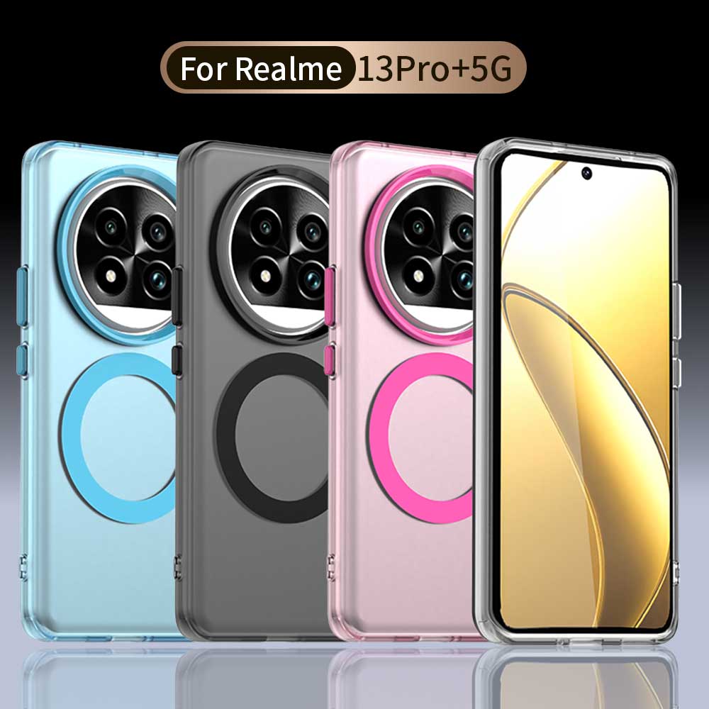 Magsafe Matte Phone Case For Realme 13 Pro 13 Pro+ 5G Magnetic Wireless Charging For Realme 13 Pro 13 Pro+ Shockproof Back Cover