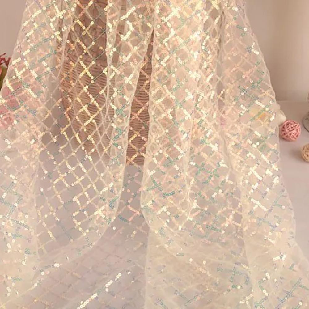 PVC Sequin Mesh Fabric Polyester Stage Performance Fabric DIY Baund Material  Stage Performance