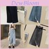 Classic Denim Midi Skirt With High Waist And Side Split For Casual Wear