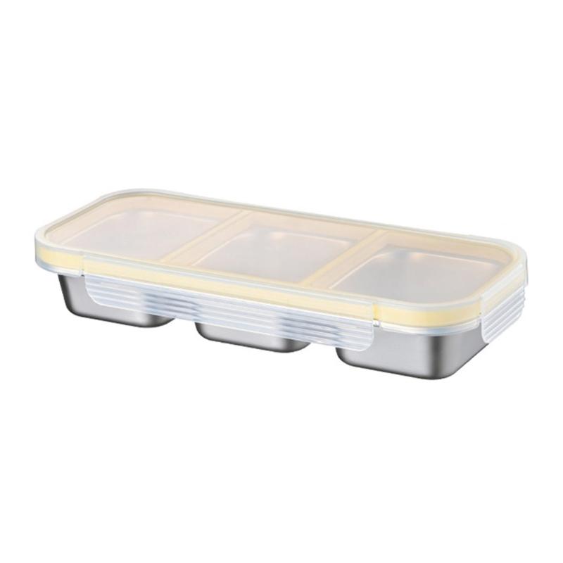 Stainless Steel Bentos Box with Plastic Lid Multi Compartment Design Leak Proof Lunch Container For Work Travel