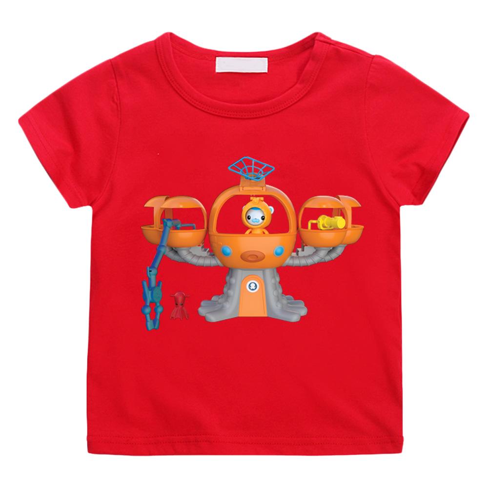 

The Octonauts Cartoon Print T-shirts Cartoon for boys/girls Manga Kawaii 100%Cotton Short Sleeve BoysGirls High Quality T Shirt 100 червоний