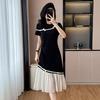 2025 Elegant Plus Size French Layered Patchwork Slimming Dress for Women