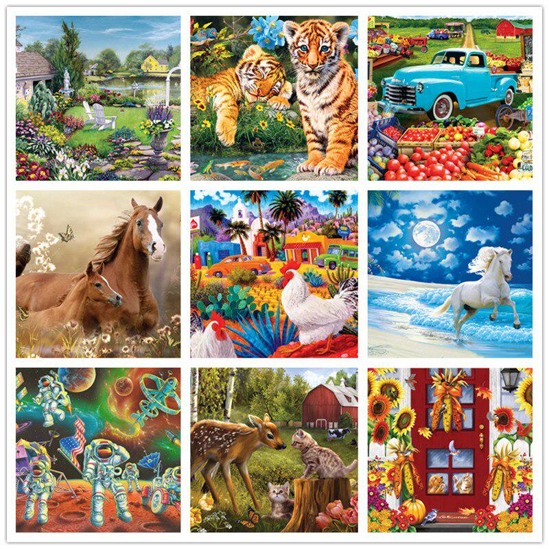 5D Diy Diamond Embroidery Mosaic Pattern Cartoon Character Animal Cross Stitch Round Diamond Painting