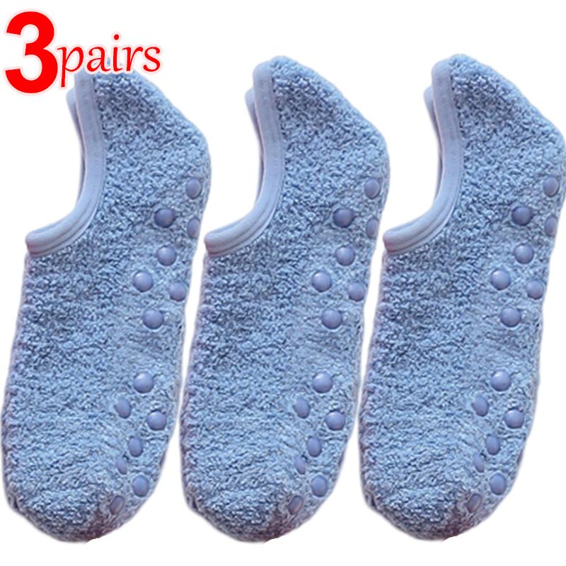 1/3 pary Miękkie Skarpetki z Polaru Koralowego Damskie Pogrubione Pluszowe Zimowe Ciepłe Kapcie Podłogowe do Spania Krótkie Skarpetki Niewidoczne Skarpetki Stopki