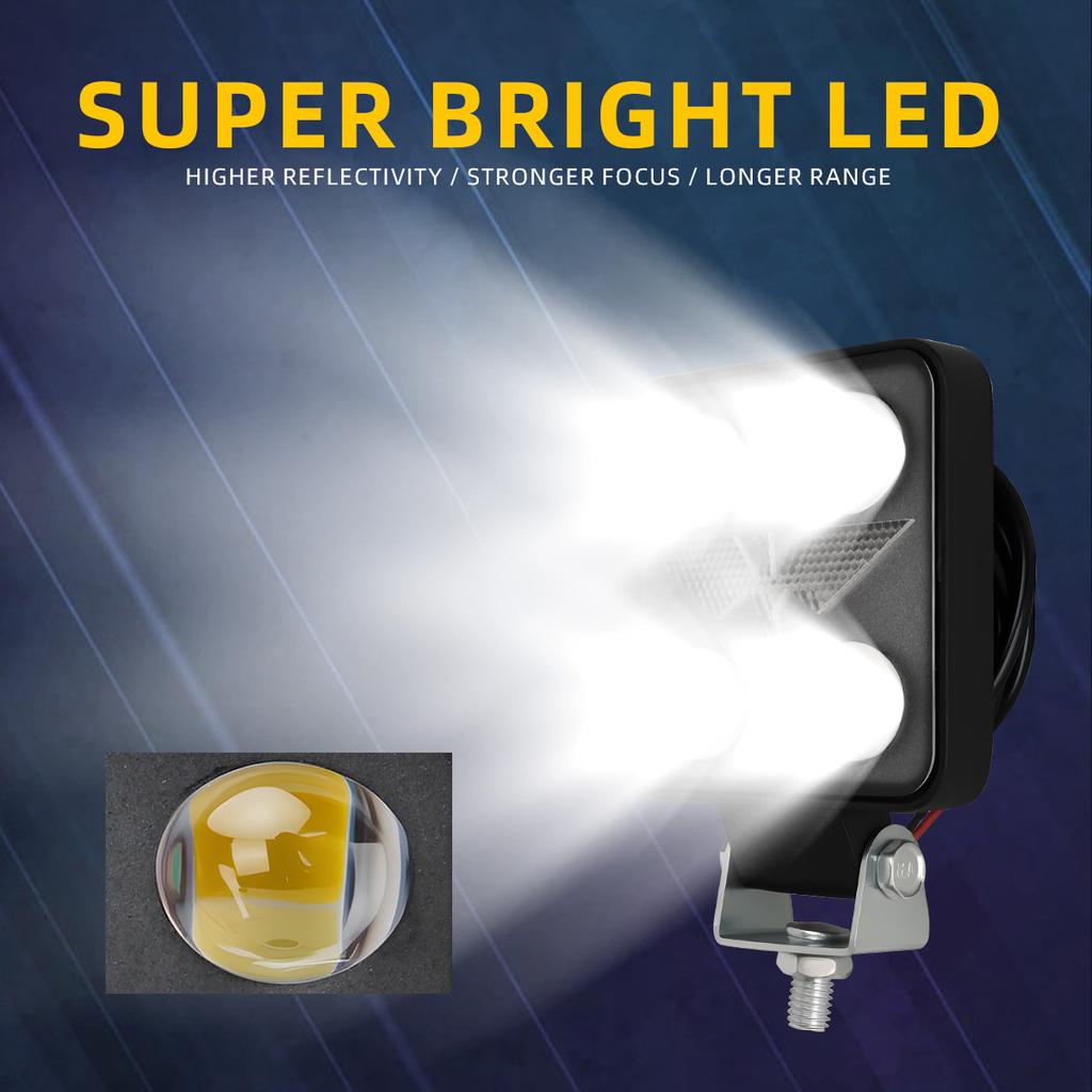 LED Work Light 30W Car Headlight Spotlight Dual Color Flash 12V 24V DRL Daytime Driving Light for Truck Off-road SUV UTV ATV