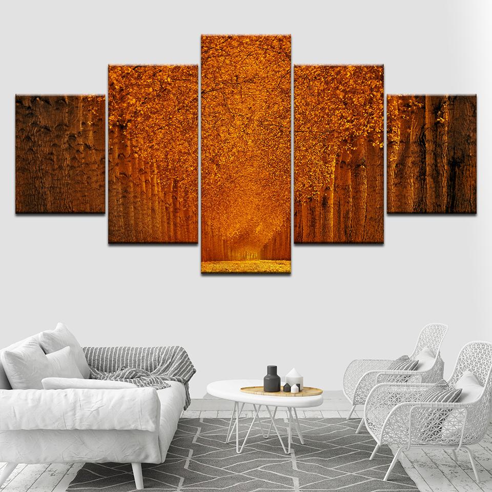 

So many Autumn leaves 5 Piece Wall Art Canvas Print modern Poster Modular art painting for Living Room Home Decor 20x35 20x45 20x55cm