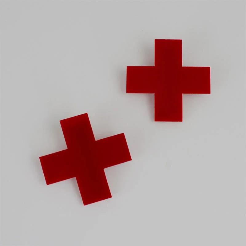 1/6pcs Y2K Red Cross Hair Clips for Women Girls Trendy Hair Accessories Hiphop Punk Barrettes Hair Pins Hairwear for Cool Girls