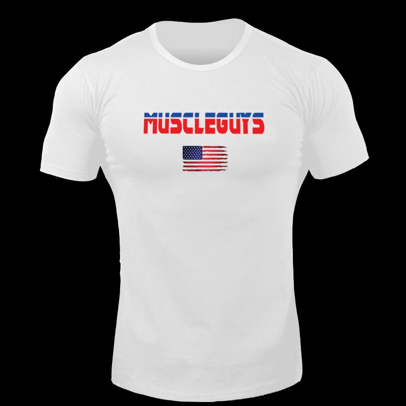 Summer Cotton Sports T-Shirts Mens Slim Fit Gym Fitness Male T Shirt Casual Running Bodybuilding Man Jogging Workout Clothing