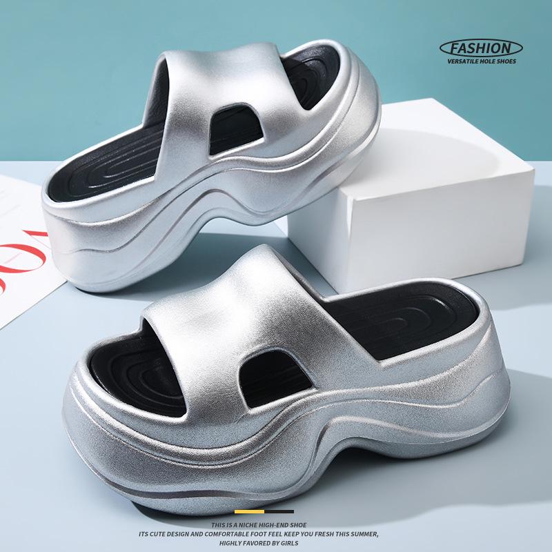 

Women s Summer EVA Thick-Soled Breathable Non-Slip Height-Boosting Sandals 35-36 срібний