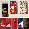 New Year Gift Cartoon Christmas Silicone Phone Case For Samsung S24,21,22,23,30,Ultra,20,Plus,Note,10,9,Black Soft Silicone Case