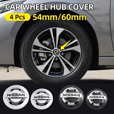 4 stuks 54mm 60mm Auto Wielnaafdop Velgkap Badge Embleem Exterieur Styling Voor Nissan J10 Trail Tiida Teana X-trail Versa