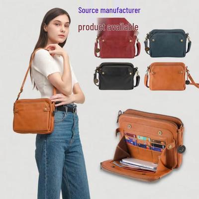 Tre-lagers Läder Crossbody Kuvertväska