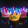 LED Light-Up Felt Birthday Party Hats for Kids - Glowing Crowns