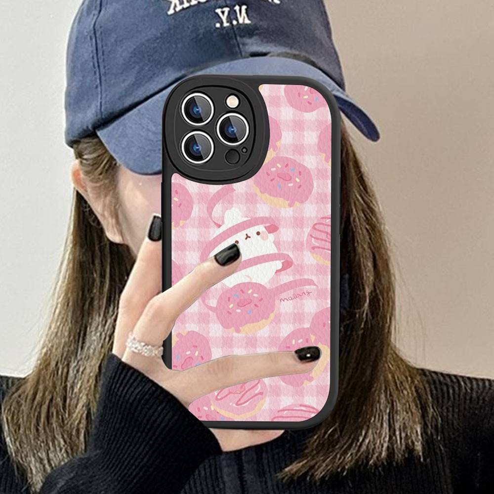 

Кавайная Милая Кролик M-MolangS Аниме Кожаный Чехол для Телефона Для IPhone 15 14 13 Pro Max 12 11 16 Plus Чехол для Телефона iPhone 15pro max