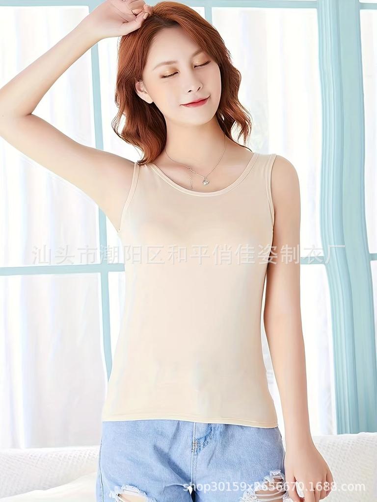 Large size new women's basic multi-layer vest breathable sleeveless top