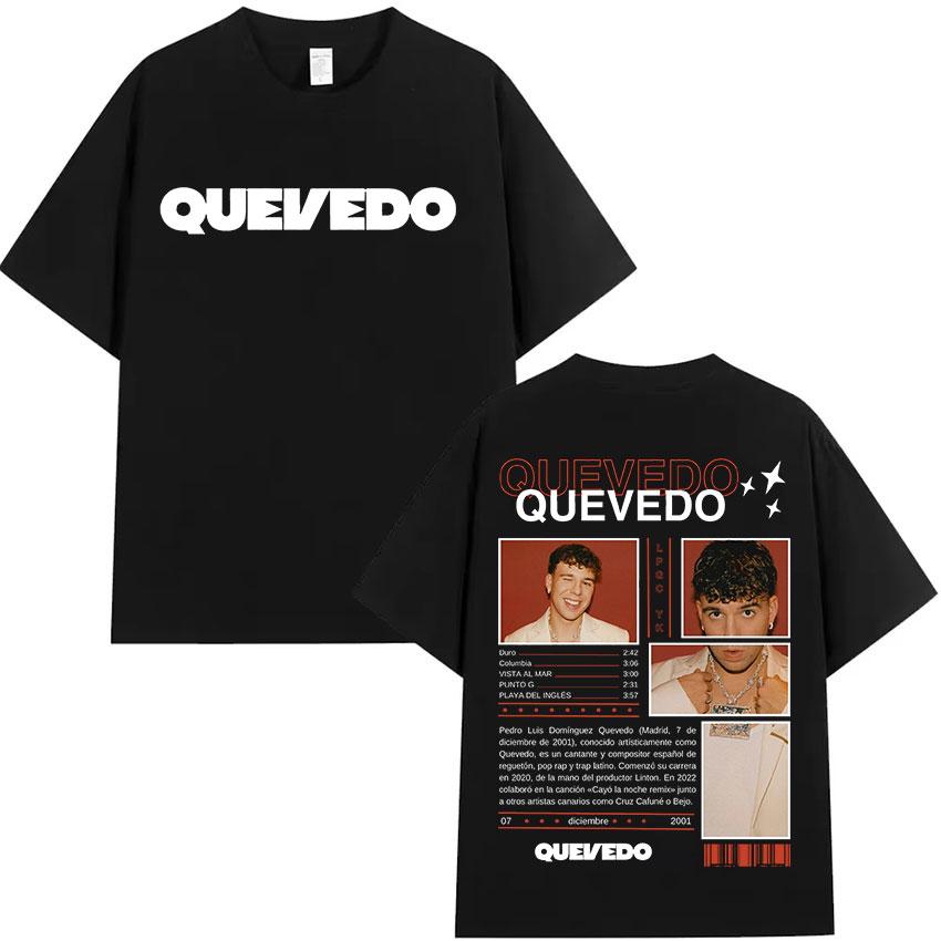 Rapper QUEVEDO Tour 2025 Graphic T Shirt Men's Retro Breathable High Quality Fashion T-shirt Man Retro Cotton T-shirt Streetwear