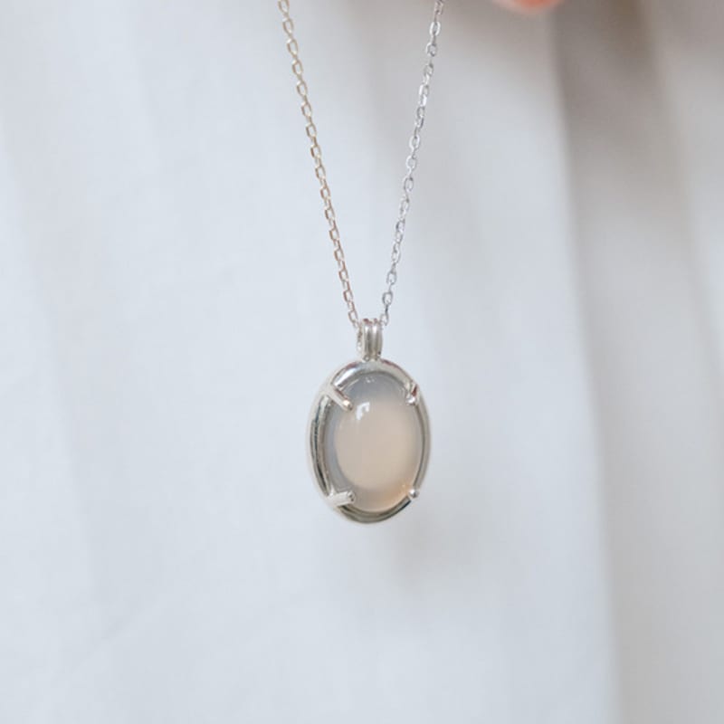 

eveningbell [silver925] Grey chalcedony necklace Silver