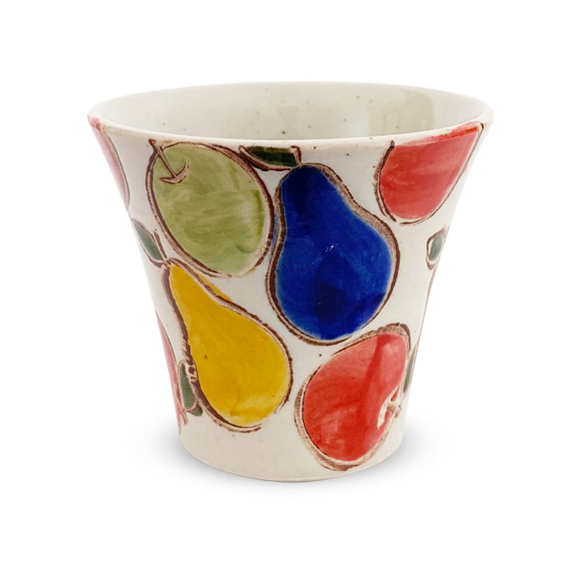 Kunzan Kiln Japanese Sake Glass Microwave Safe Hasami Ware Made in Japan Sake Cup Pattern 140cc Fruit J-kitchens J-kitchens (Sake/Cold Ceramic)
