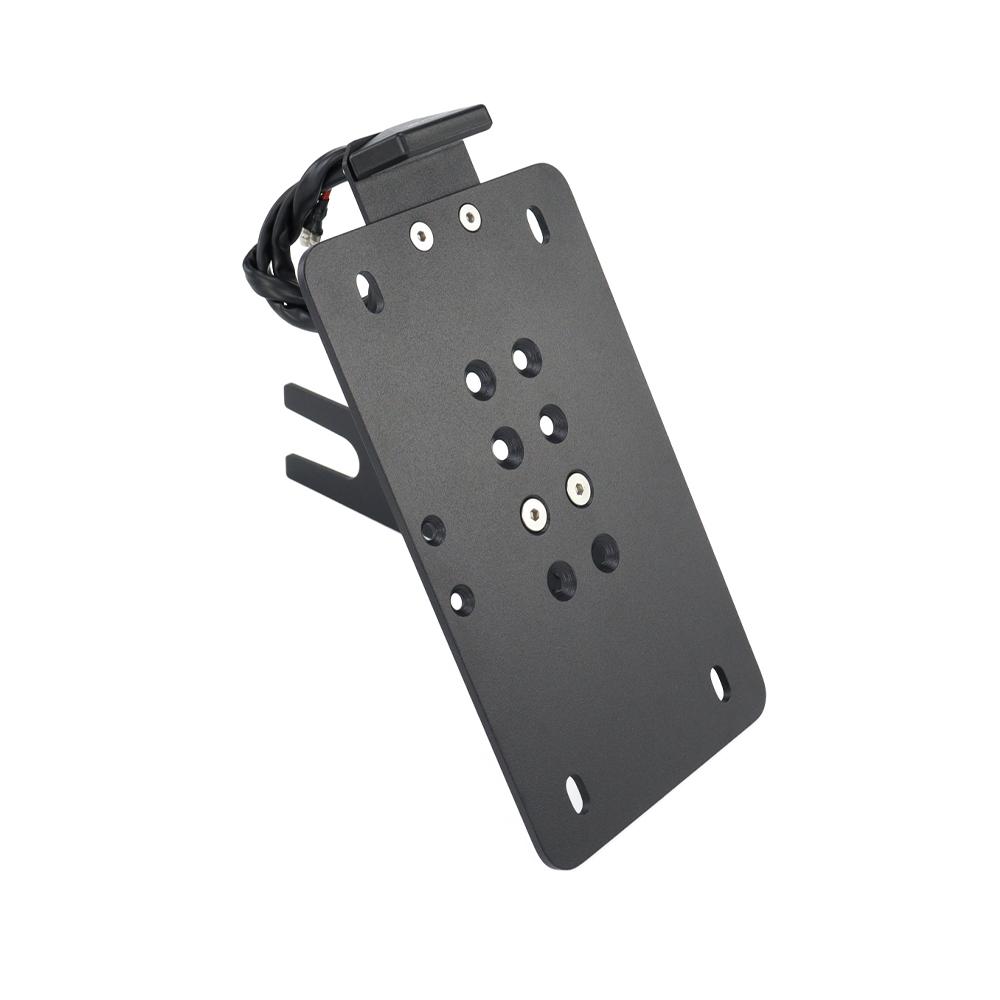 1 Set Universal Side Mount Motorcycle Registration Number License Plate Holder Bracket With LED Light Fender Eliminator