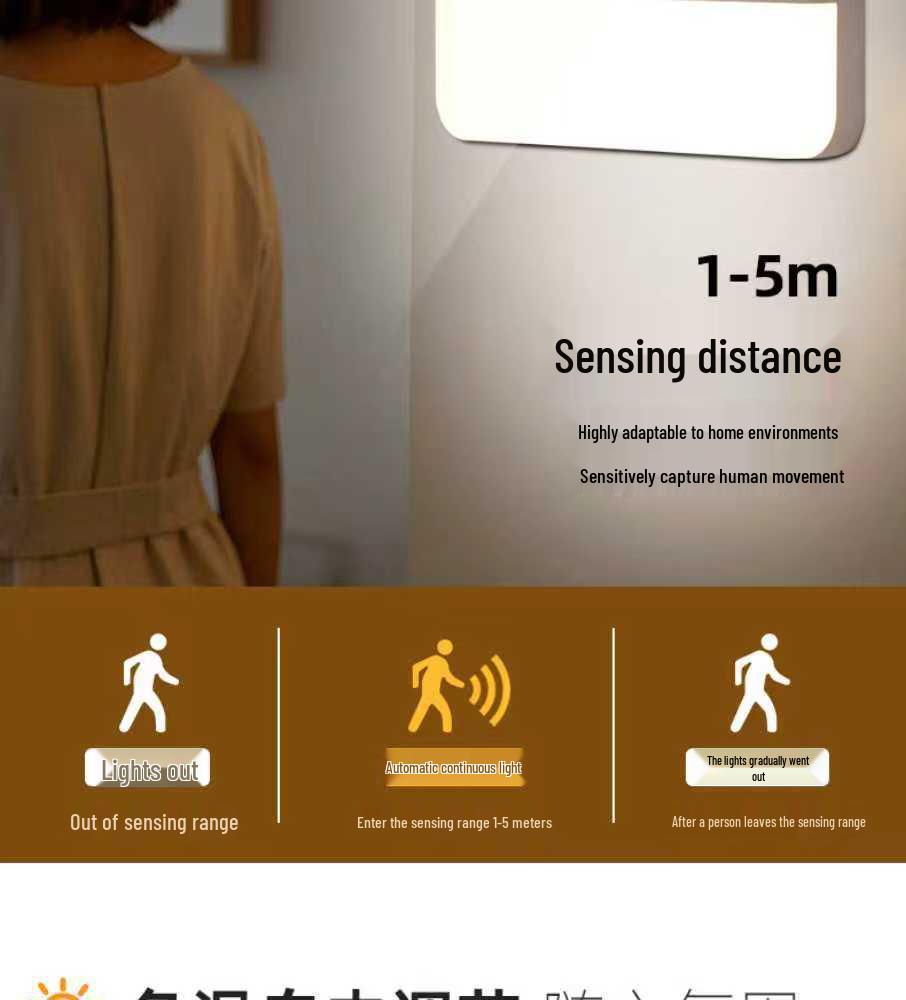 Smart RGB Sensor Night Light with Magnetic Charging - Ideal for Bedrooms, Staircases, Cabinets, and More