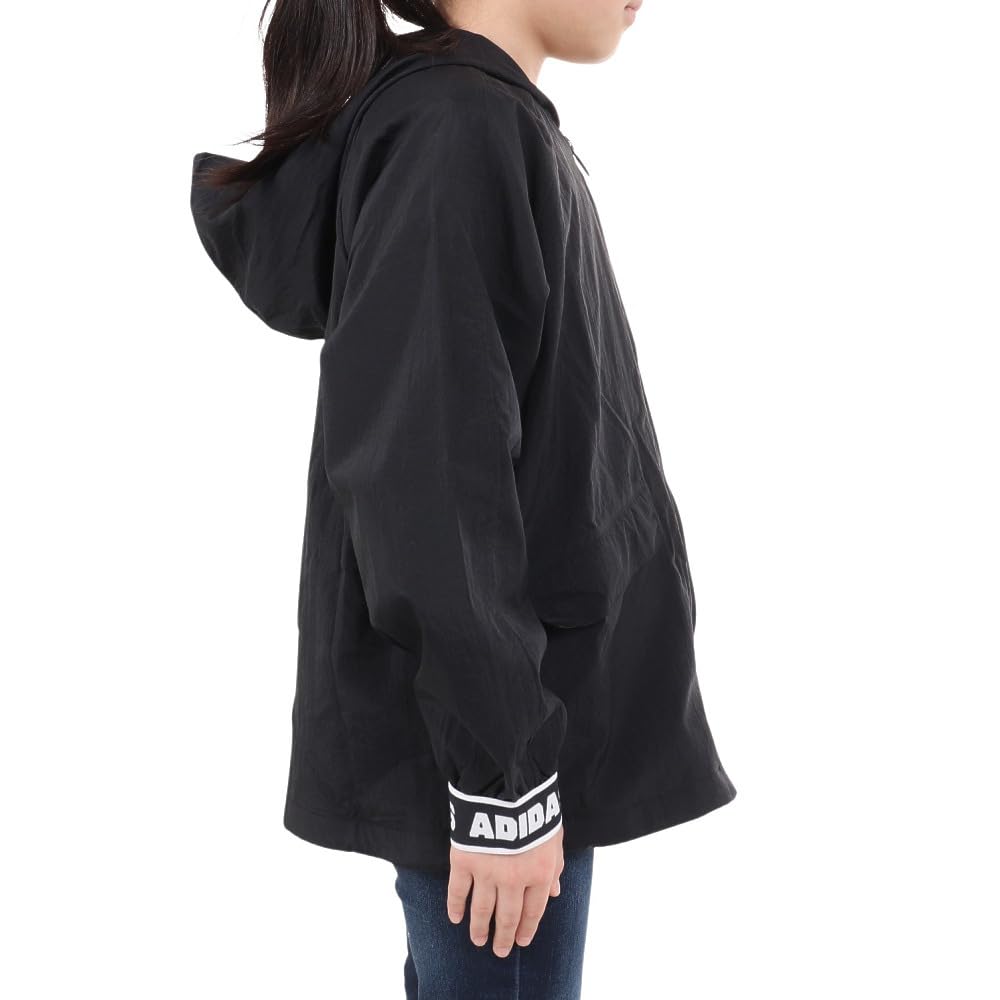 Adidas Dance Woven Windbreaker J130 Jacket, Kids' KOS66, Black/White (IN1904),