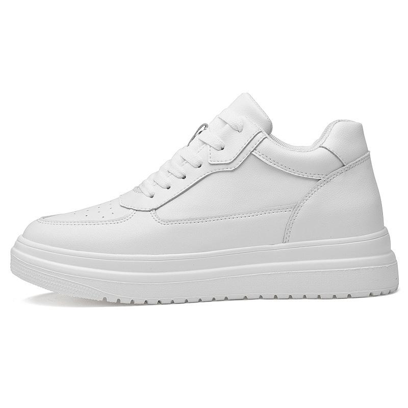 Spring Men's 10cm Height-Boosting Casual White Board Shoes: Comfortable & Versatile