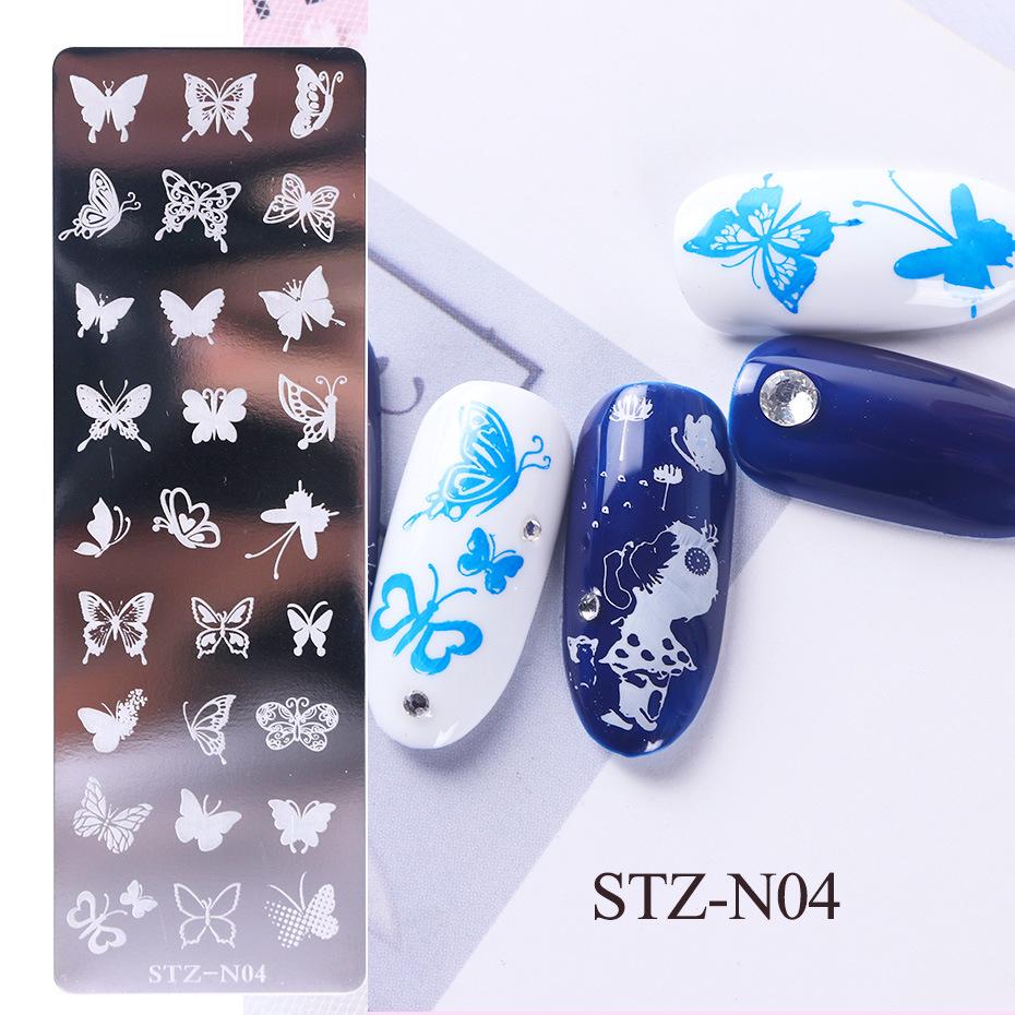 Vintage Floral & Butterfly Nail Art Stamping Plate - Snowflake, Ripple & Cartoon Styles