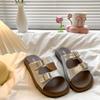 Fashion Slippers for Women 2025Summer Thick-soled Slippers Designer Belt Buckle Slipper Luxury Leather Sandals for Women Sandalias Mujer