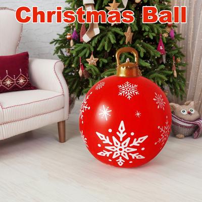 1PC Christmas Tree Decorations Balls Giant Inflatable Christmas Balls Outdoor Christmas Decorations PVC 60CM Snowman Balls