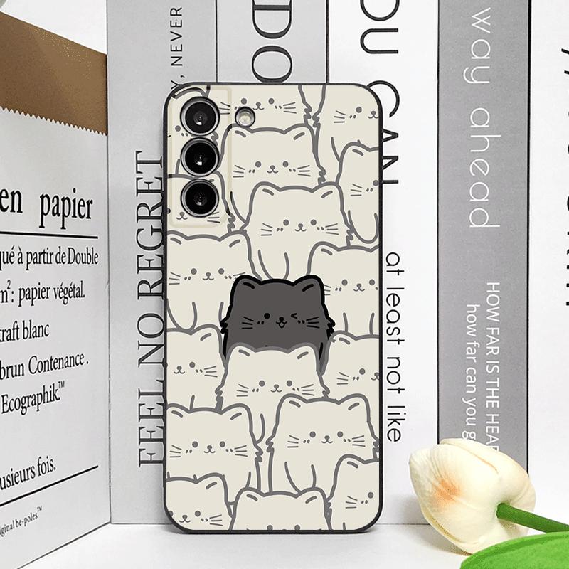 Cartoon Black White Cat Couple Phone Case for OnePlus 13 12 13R 11 10 9 8 Pro Nord 4 N100 N20 CE3 ACE2 ACE3 5G Paired Soft Cover