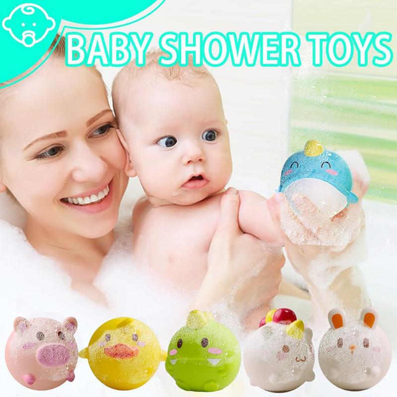Random Animal Light Up Baby Bath Toys Toddler with Fishing Net Bath Tub Toys for Baby Swimming Water Baby Shower for Kids