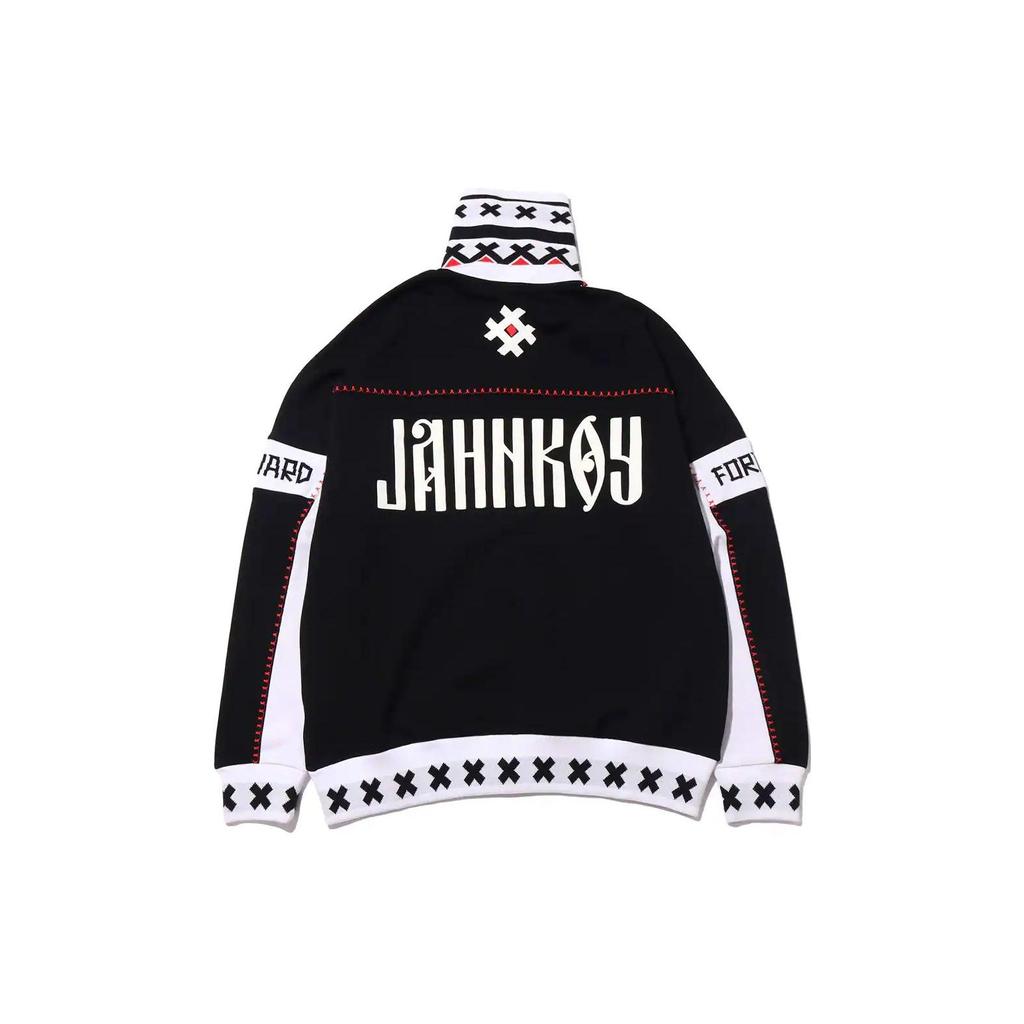 Puma X Jahnkoy Xtg Trainingsjacke Geometrisches Muster Buchstabenaufdruck Reißverschluss Lässig Retro Sport Stehkragen Jacke Herrenjacken Schwarz 596686-01