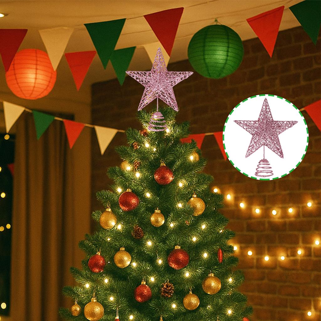 Christmas Tree Top Star Merry Christmas Decoration for Home 2026 Xmas Tree Star Ornaments Navidad Happy New Year Gift 2026