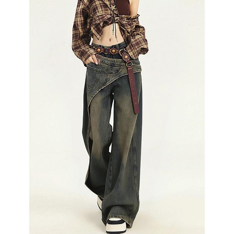 

Women s Retro Spicy Irregular Patchwork Distressed Jeans Extra Large